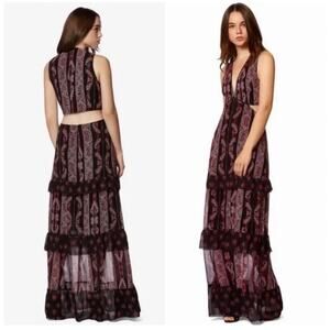 Avec Les Filles Rosie Tiered Maxi Dress Size 0